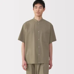 Men's Breathable Stand Collar Short Sleeve Shirt