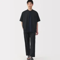 Men's Breathable Stand Collar Short Sleeve Shirt