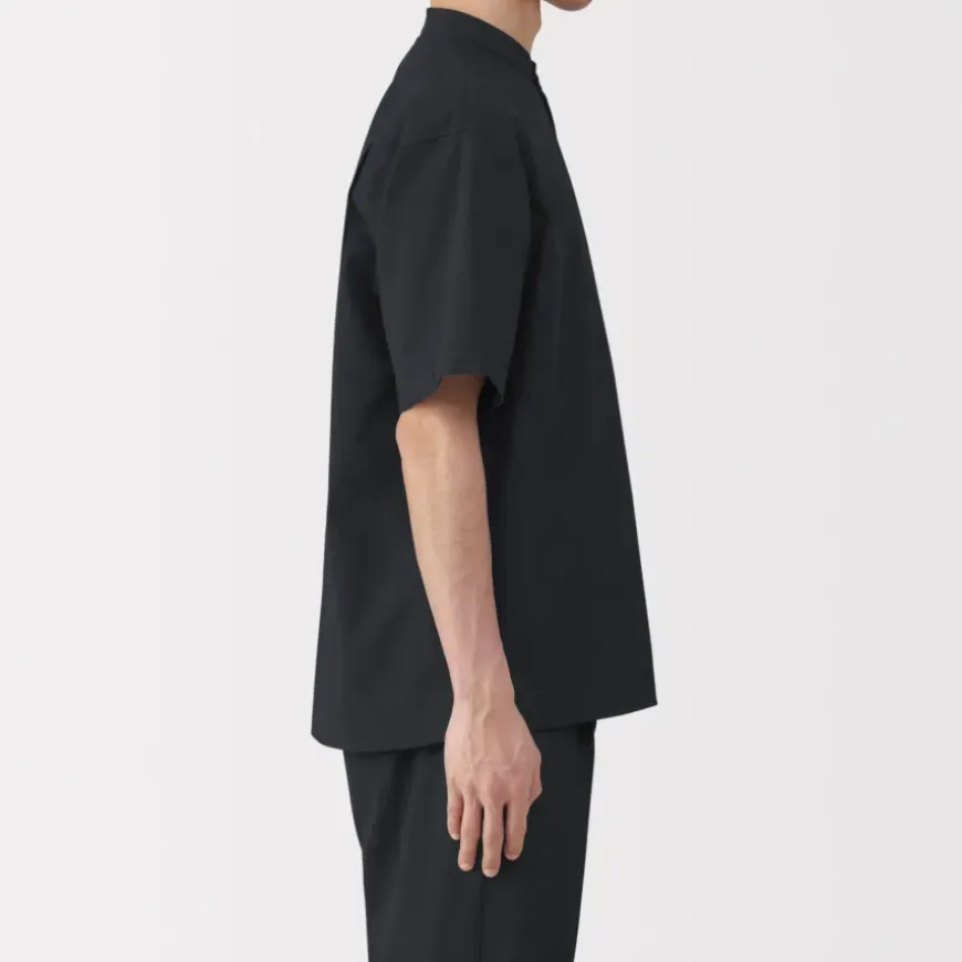 Men's Breathable Stand Collar Short Sleeve Shirt