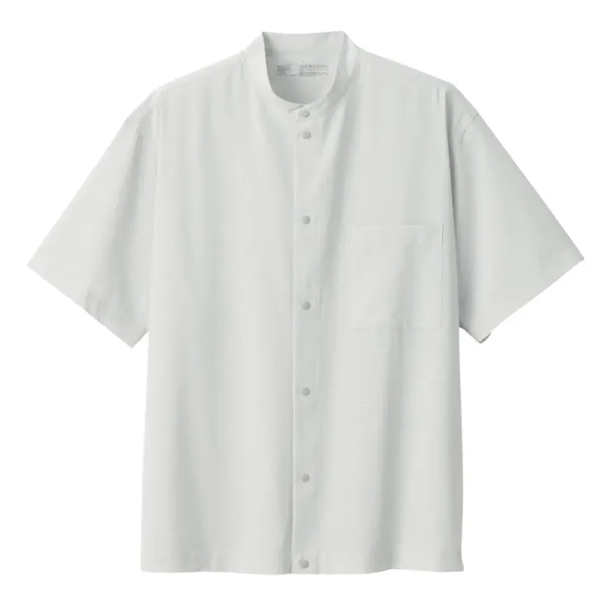 Men's Breathable Stand Collar Short Sleeve Shirt