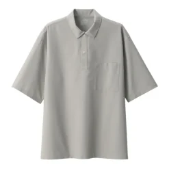 Men's Breathable Wide Half Sleeve Woven Polo Shirt