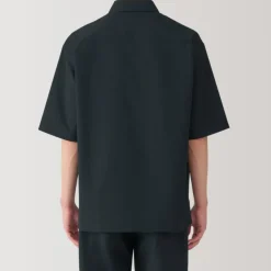 Men's Breathable Wide Half Sleeve Woven Polo Shirt