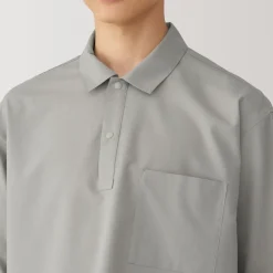 Men's Breathable Wide Half Sleeve Woven Polo Shirt