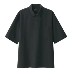 Men's Breathable Wide Half Sleeve Woven Polo Shirt