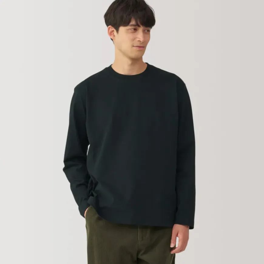 Men's Brushed Crew Neck Long Sleeve T-Shirt
