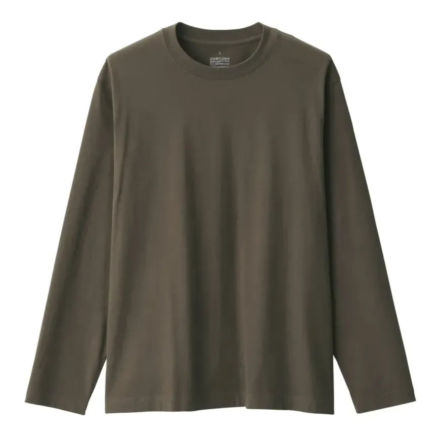 Men's Brushed Crew Neck Long Sleeve T-Shirt