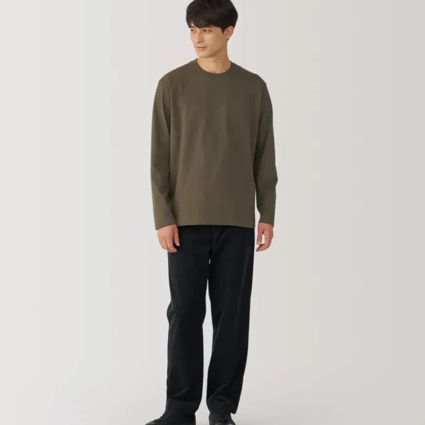 Men's Brushed Crew Neck Long Sleeve T-Shirt