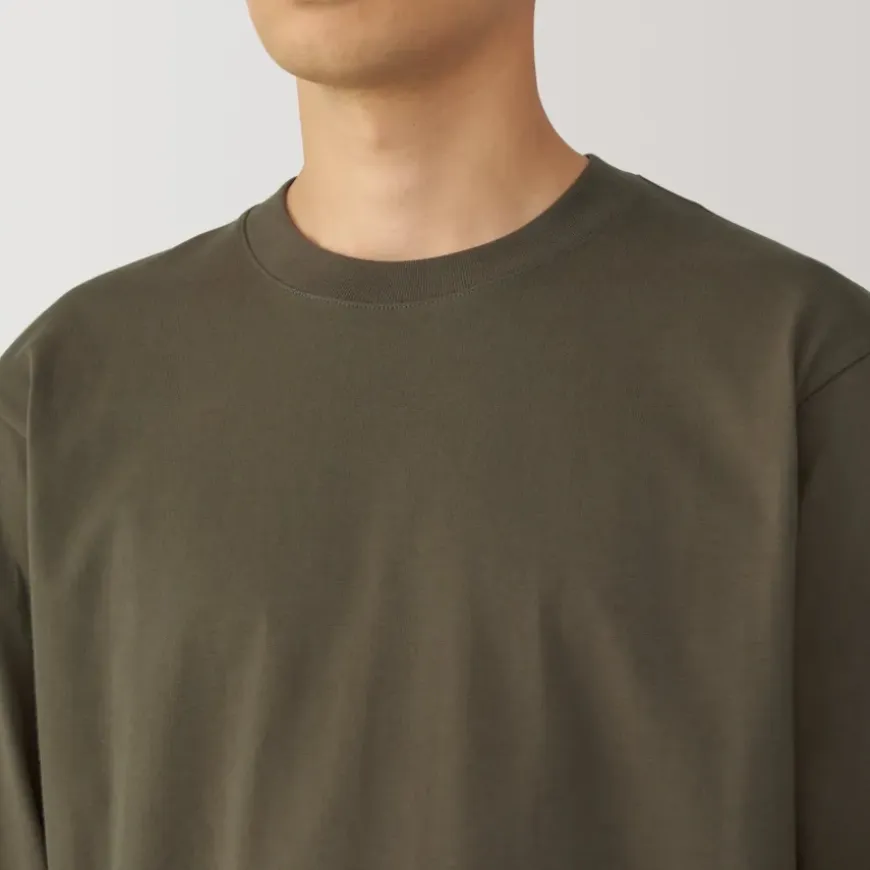 Men's Brushed Crew Neck Long Sleeve T-Shirt