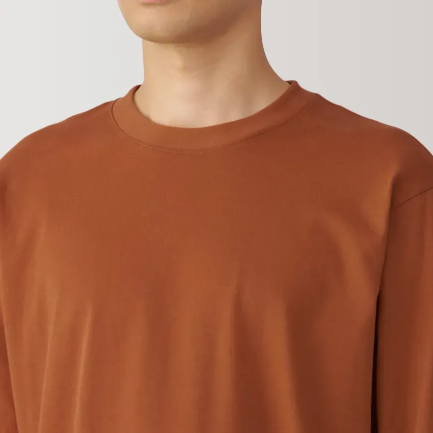 Men's Brushed Crew Neck Long Sleeve T-Shirt
