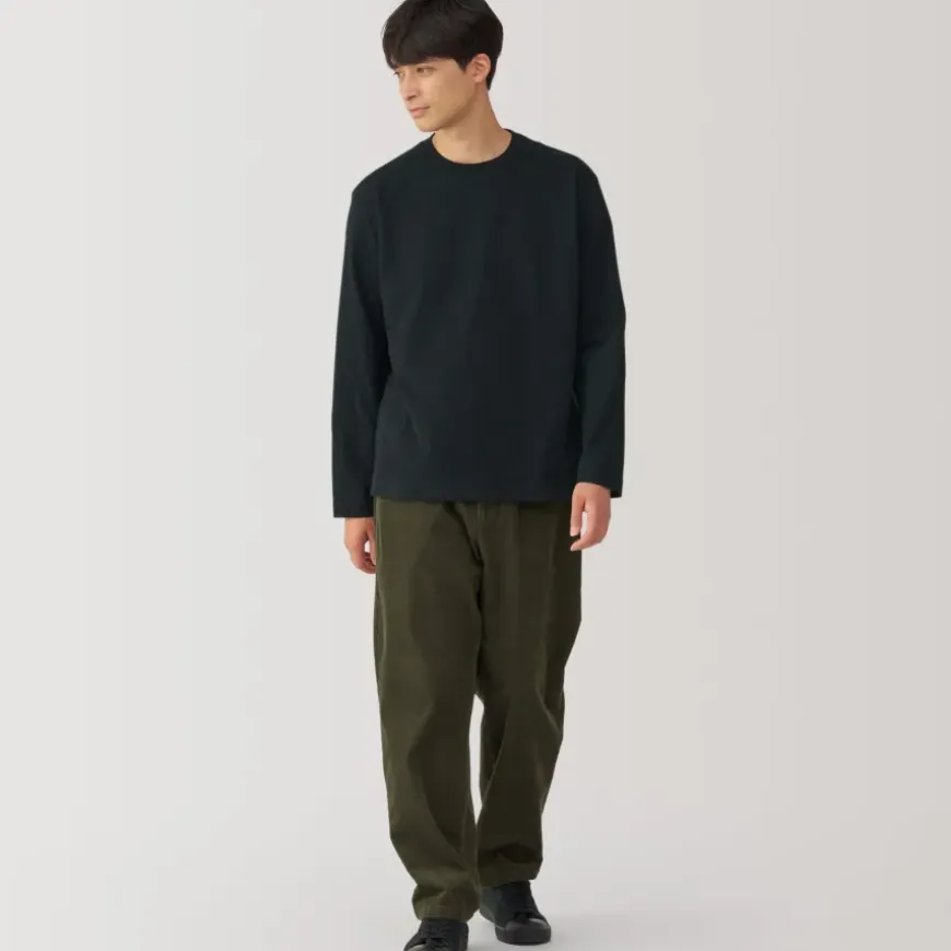 Men's Brushed Crew Neck Long Sleeve T-Shirt