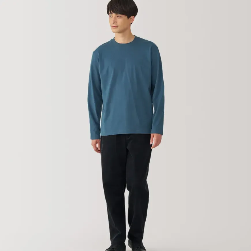 Men's Brushed Crew Neck Long Sleeve T-Shirt