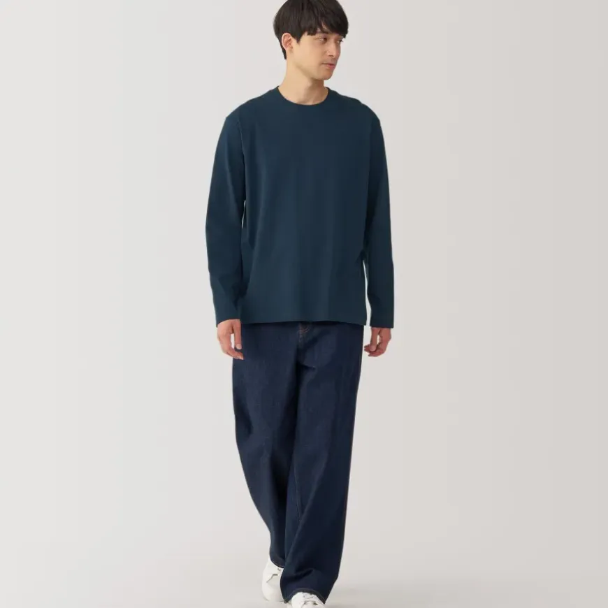 Men's Brushed Crew Neck Long Sleeve T-Shirt
