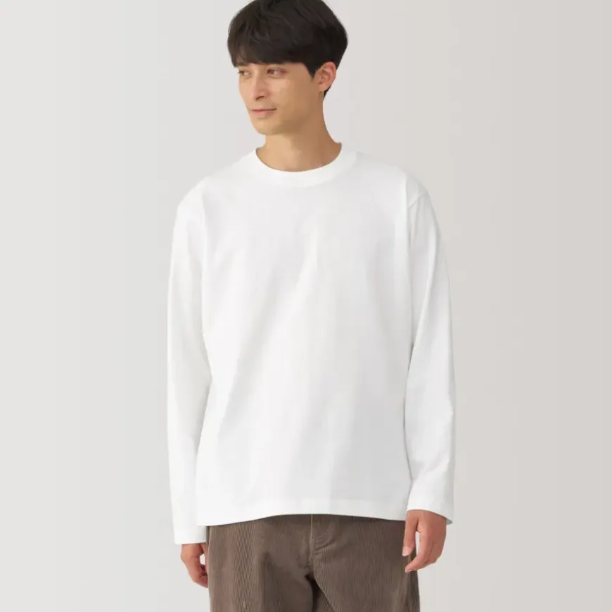 Men's Brushed Crew Neck Long Sleeve T-Shirt