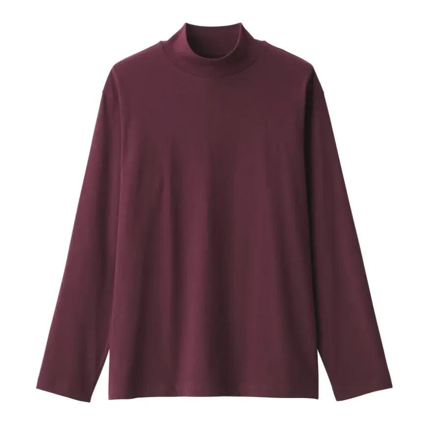 Men's Brushed High Neck Long Sleeve T-Shirt