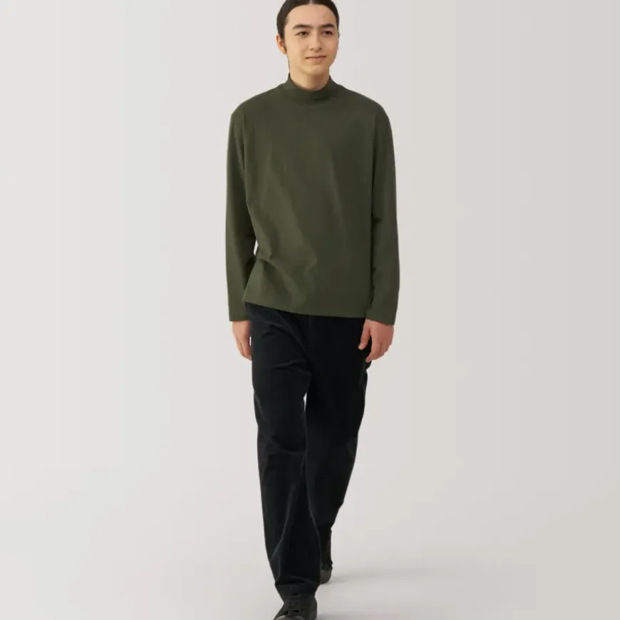 Men's Brushed High Neck Long Sleeve T-Shirt