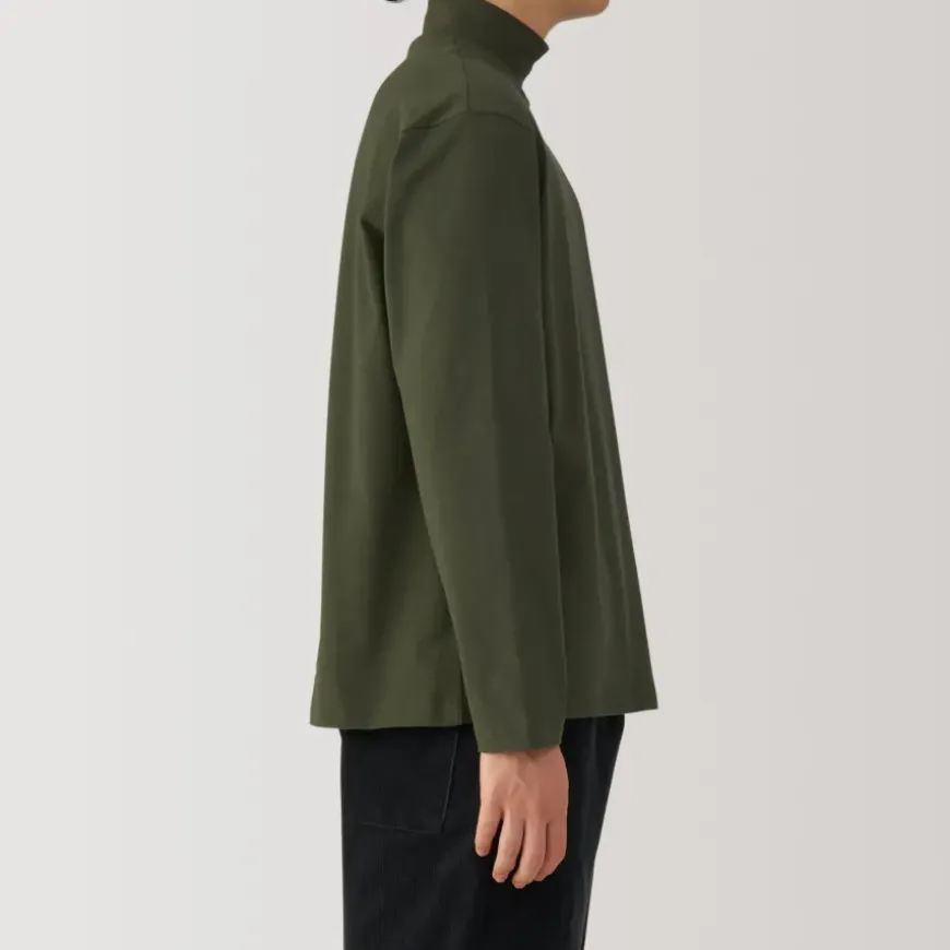 Men's Brushed High Neck Long Sleeve T-Shirt
