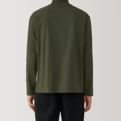 Men's Brushed High Neck Long Sleeve T-Shirt