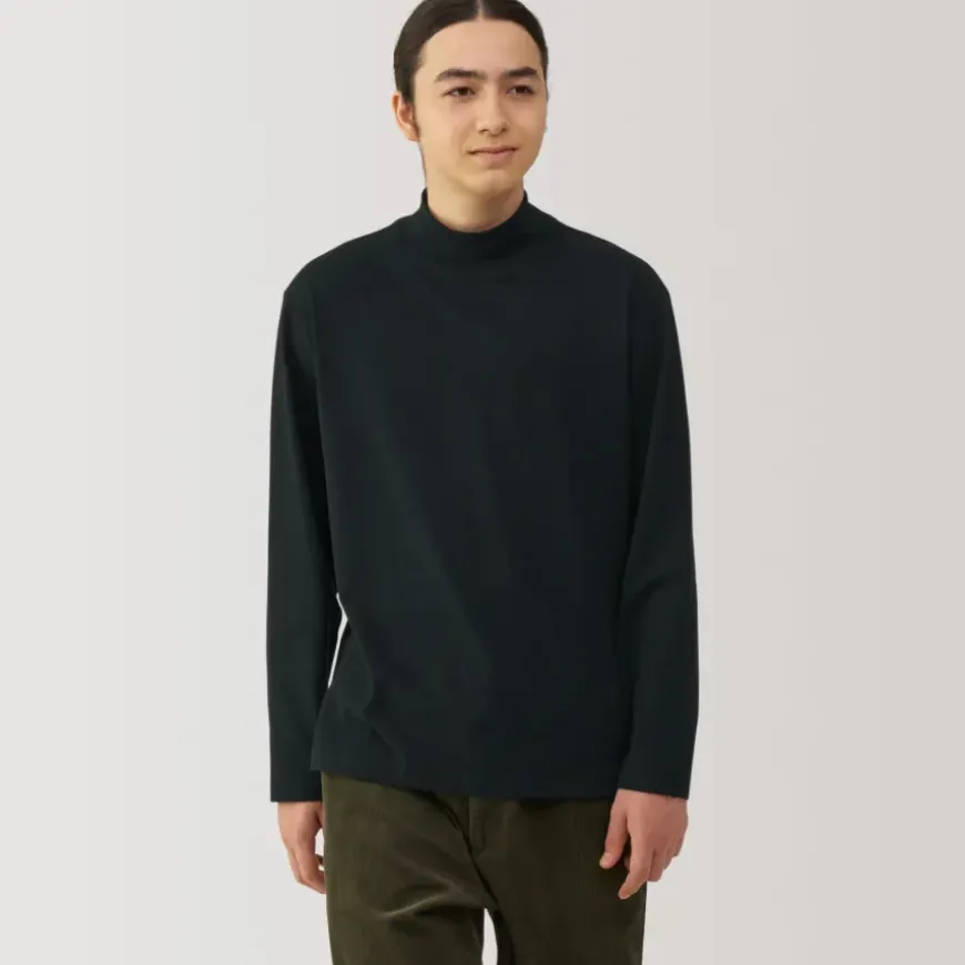 Men's Brushed High Neck Long Sleeve T-Shirt