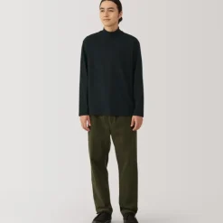 Men's Brushed High Neck Long Sleeve T-Shirt
