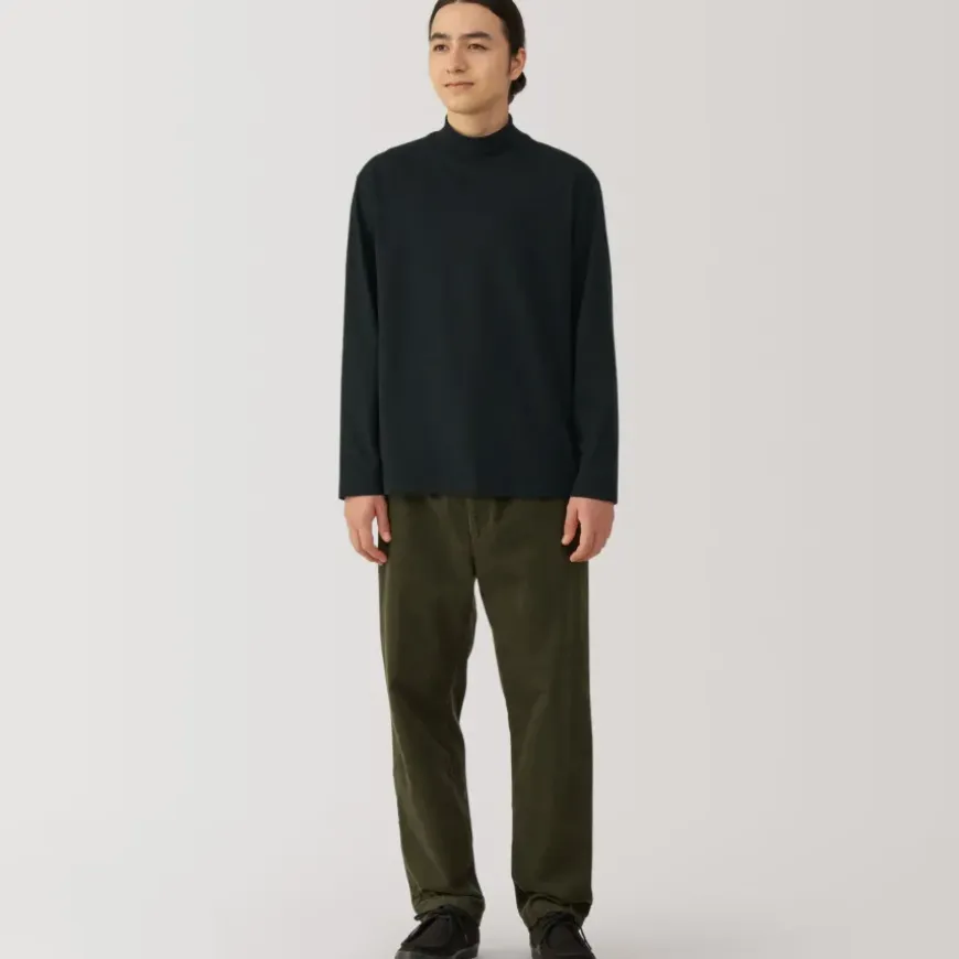 Men's Brushed High Neck Long Sleeve T-Shirt