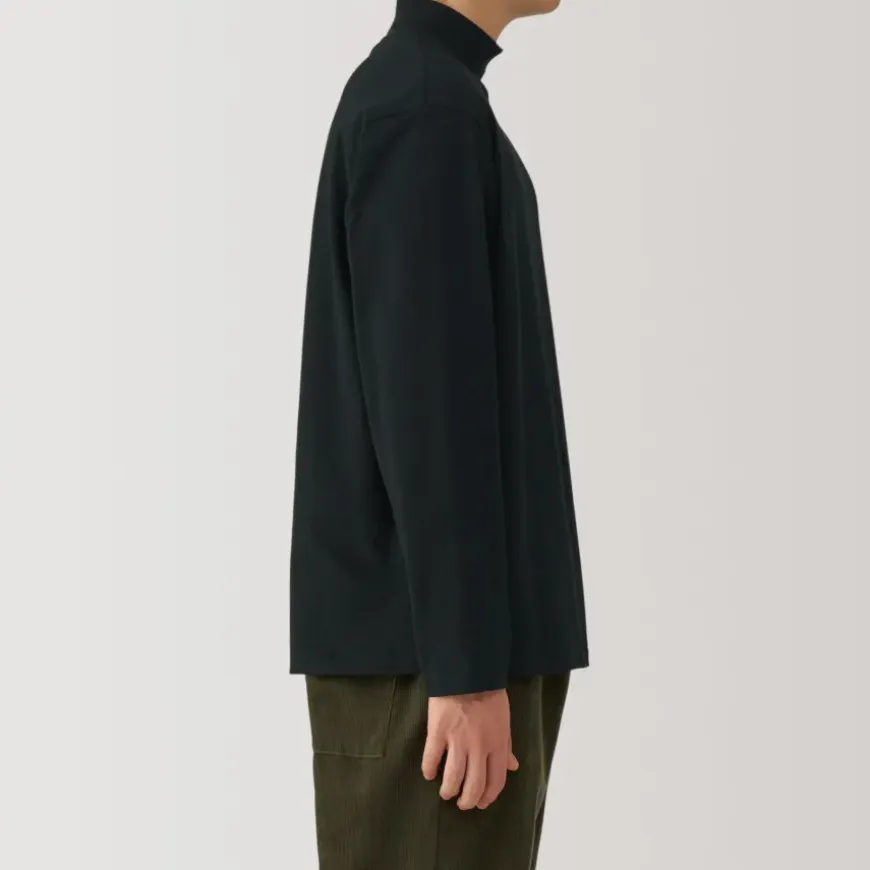 Men's Brushed High Neck Long Sleeve T-Shirt