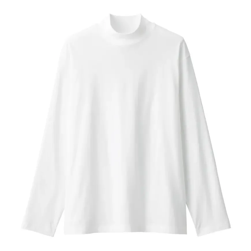 Men's Brushed High Neck Long Sleeve T-Shirt