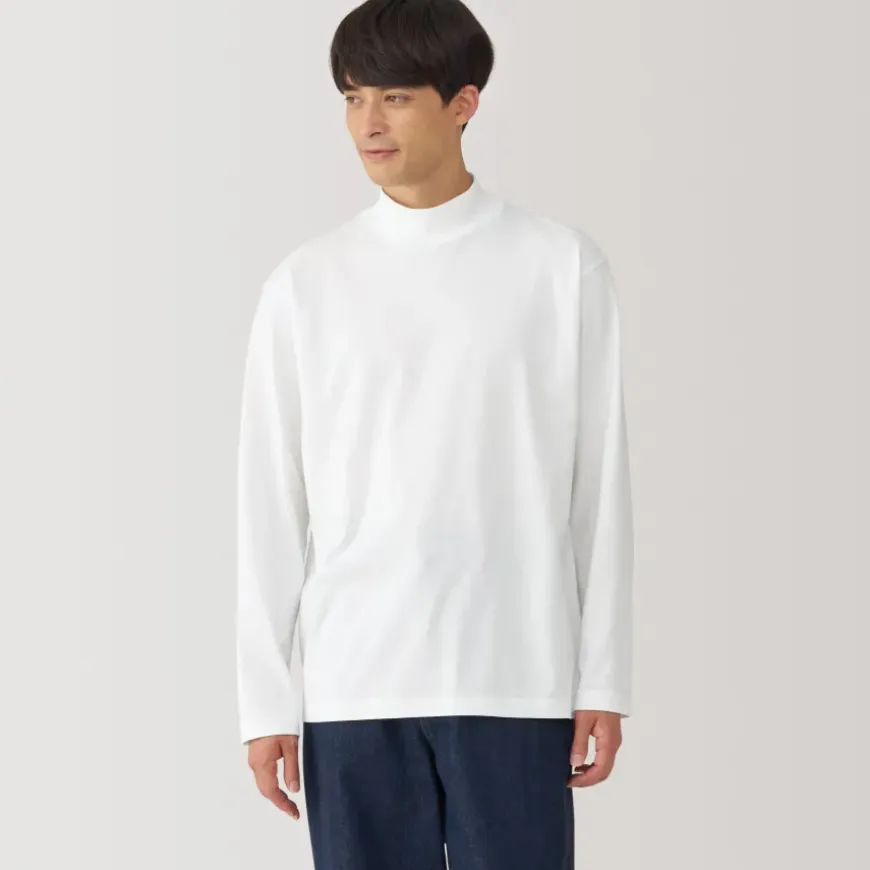 Men's Brushed High Neck Long Sleeve T-Shirt