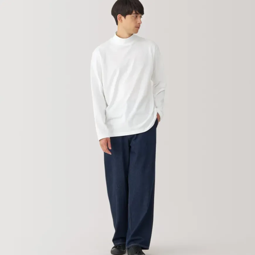 Men's Brushed High Neck Long Sleeve T-Shirt