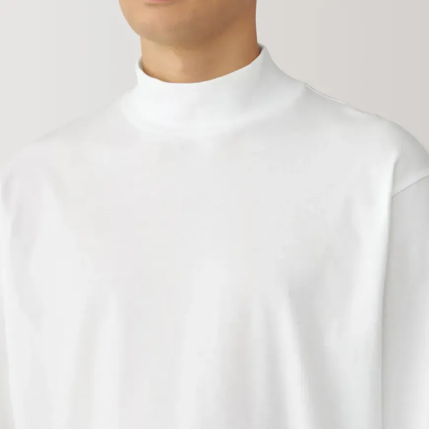 Men's Brushed High Neck Long Sleeve T-Shirt