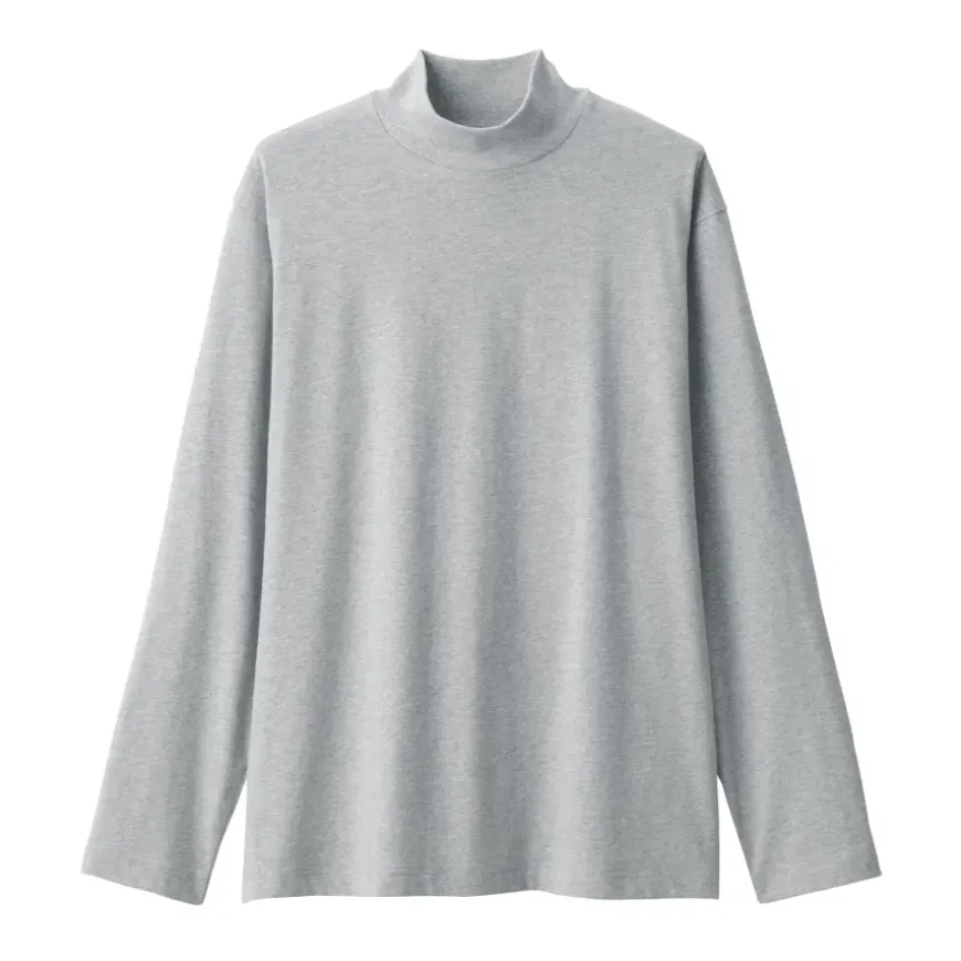 Men's Brushed High Neck Long Sleeve T-Shirt