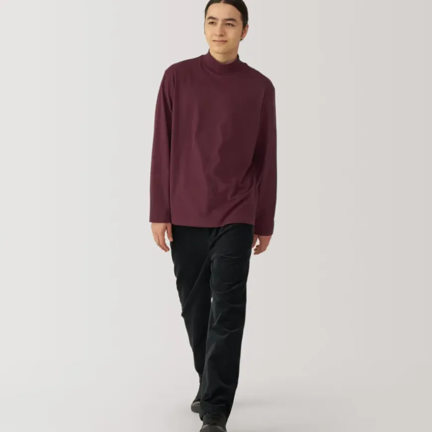 Men's Brushed High Neck Long Sleeve T-Shirt
