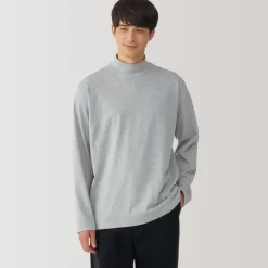 Men's Brushed High Neck Long Sleeve T-Shirt