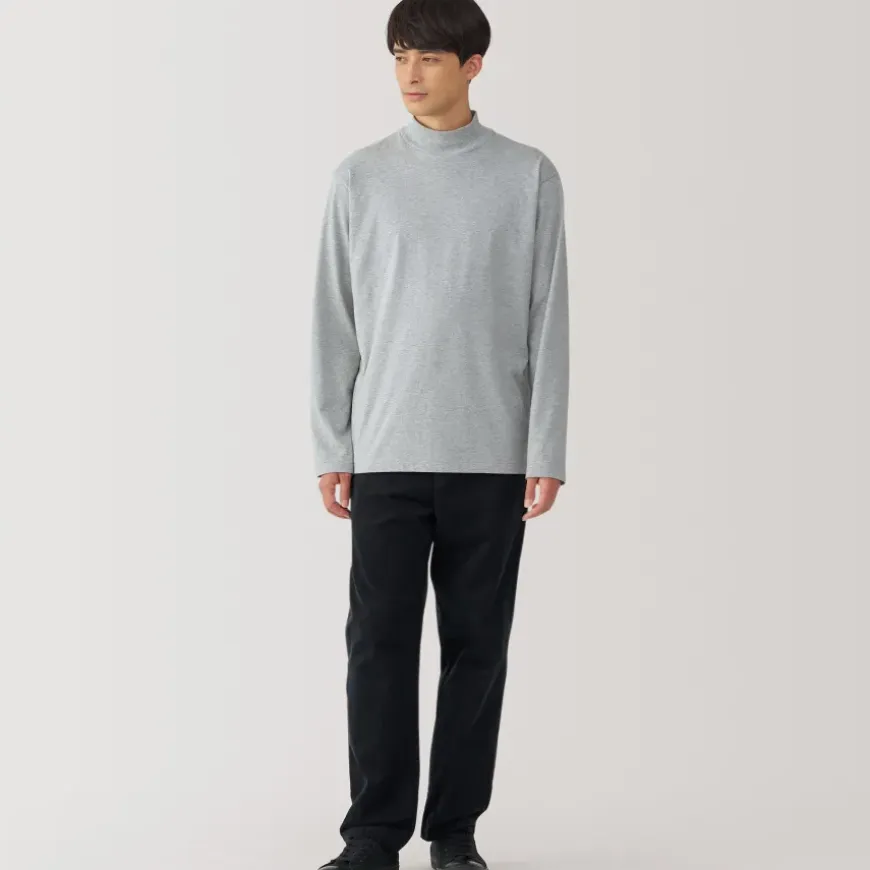 Men's Brushed High Neck Long Sleeve T-Shirt