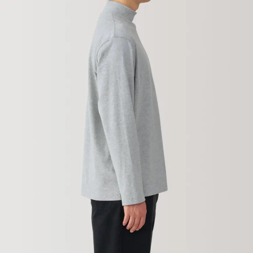 Men's Brushed High Neck Long Sleeve T-Shirt