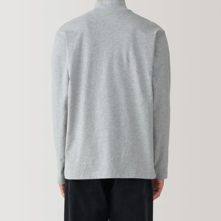 Men's Brushed High Neck Long Sleeve T-Shirt