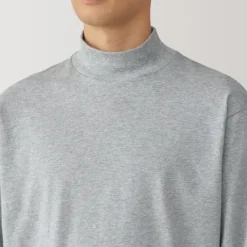 Men's Brushed High Neck Long Sleeve T-Shirt