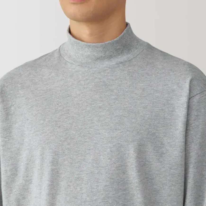 Men's Brushed High Neck Long Sleeve T-Shirt