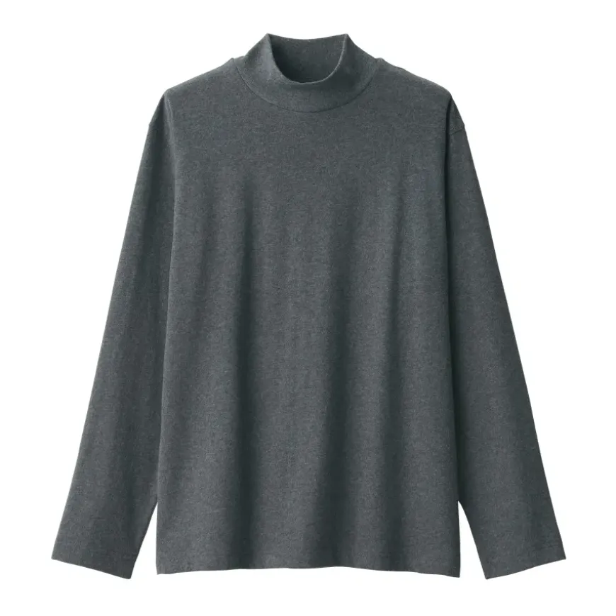 Men's Brushed High Neck Long Sleeve T-Shirt