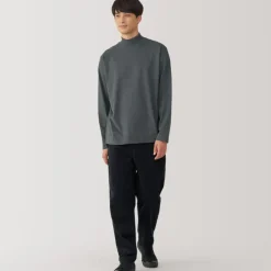 Men's Brushed High Neck Long Sleeve T-Shirt