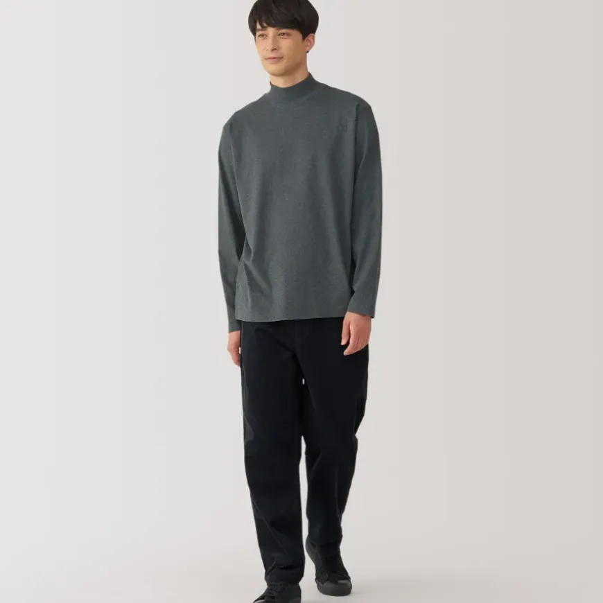 Men's Brushed High Neck Long Sleeve T-Shirt