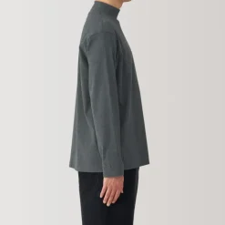 Men's Brushed High Neck Long Sleeve T-Shirt
