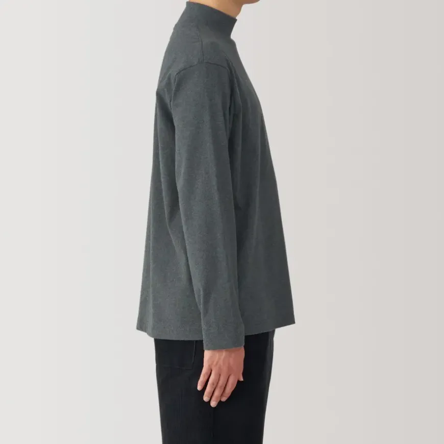 Men's Brushed High Neck Long Sleeve T-Shirt