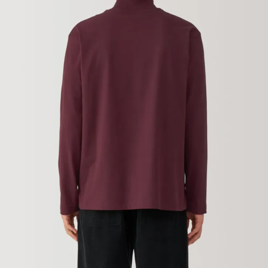 Men's Brushed High Neck Long Sleeve T-Shirt