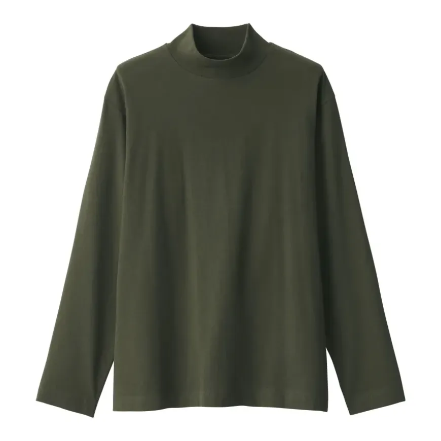 Men's Brushed High Neck Long Sleeve T-Shirt