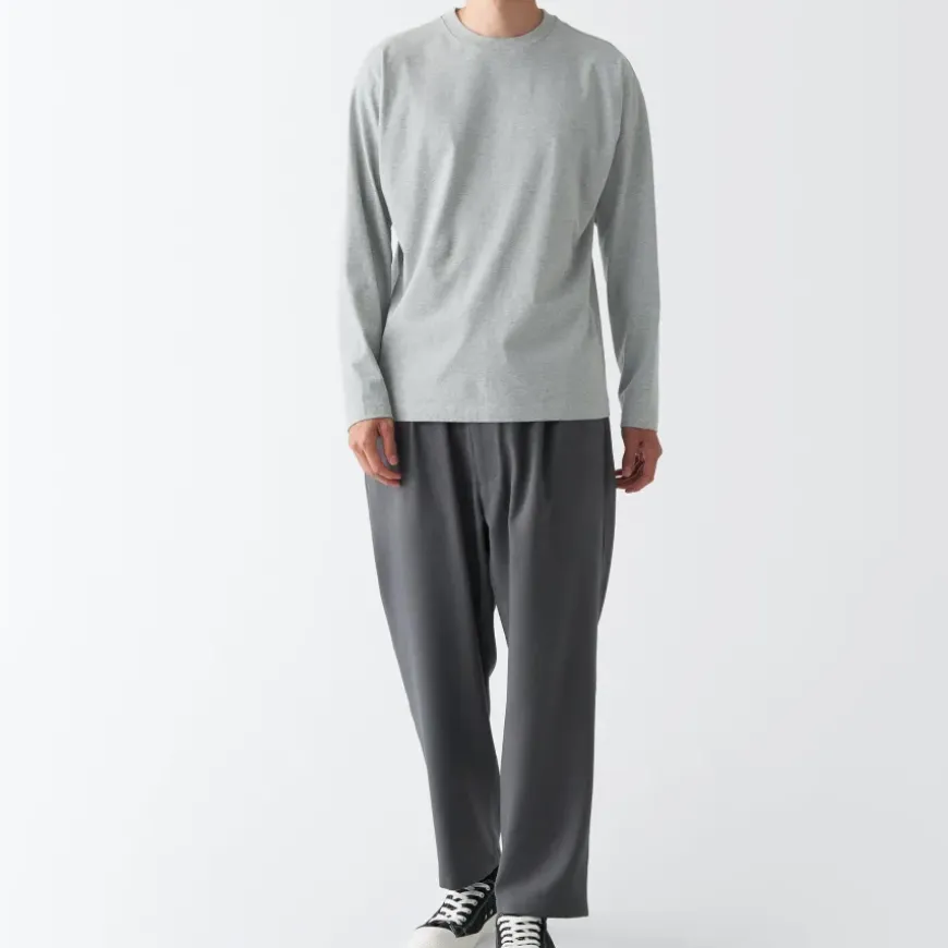Men's Brushed Jersey Crew Neck Long Sleeve T-Shirt