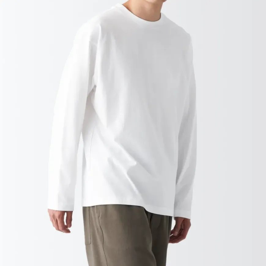 Men's Brushed Jersey Crew Neck Long Sleeve T-Shirt