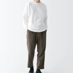 Men's Brushed Jersey Crew Neck Long Sleeve T-Shirt