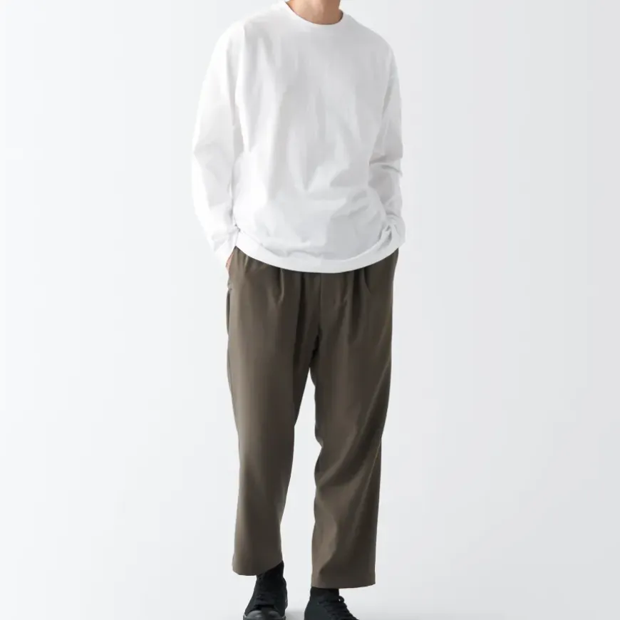 Men's Brushed Jersey Crew Neck Long Sleeve T-Shirt