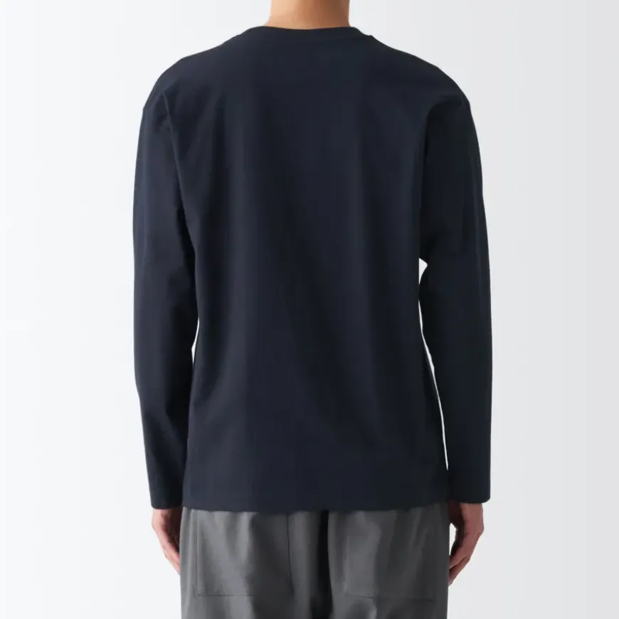 Men's Brushed Jersey Crew Neck Long Sleeve T-Shirt