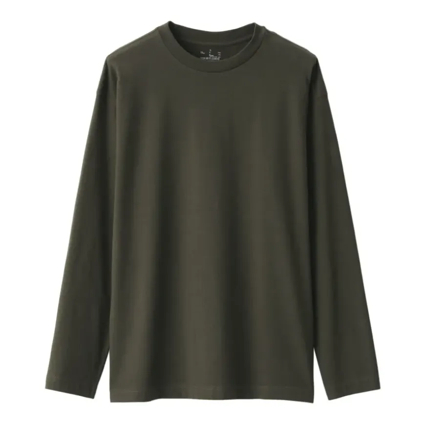 Men's Brushed Jersey Crew Neck Long Sleeve T-Shirt